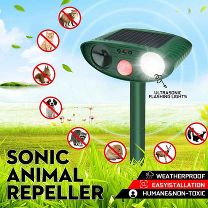 Ultrasonic Deer Repeller - Pack of 4 Solar Deer Repellents - Keep Deer out of Garden