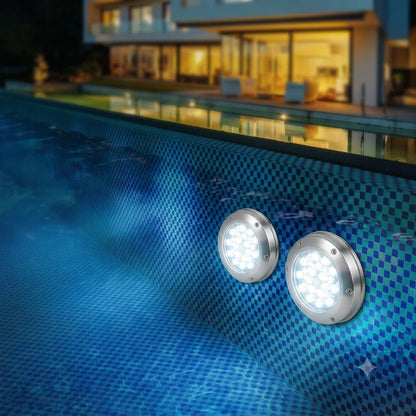 Submersible LED Light with 16-Color Remote and Suction Cup Mounting for Pools
