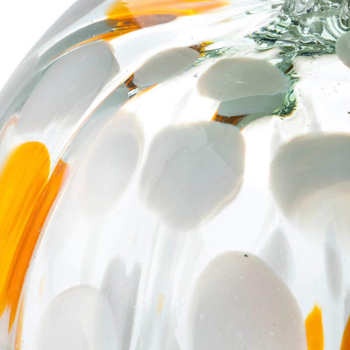 Recycled Glass Pumpkin with Textured Finish and Autumn Harvest Shape