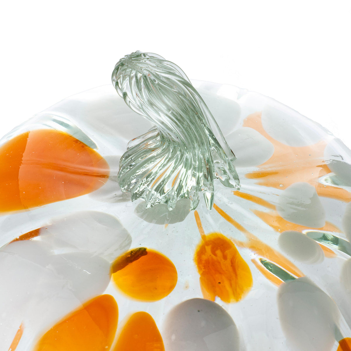 Recycled Glass Pumpkin with Textured Finish and Autumn Harvest Shape
