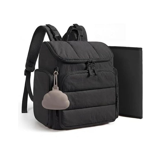 Diaper Backpack with Insulated Bottle Pockets and Stroller Attachment Loops