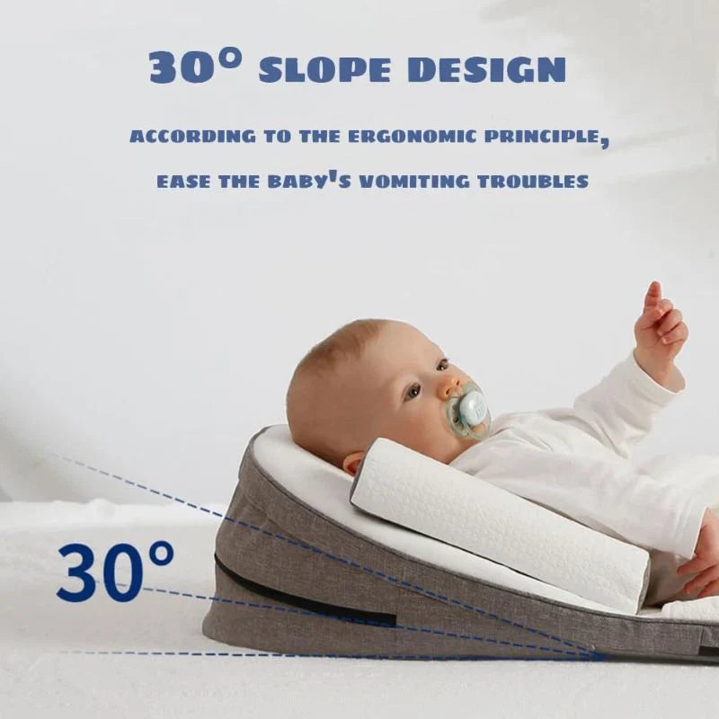 Infant Wedge Pillow with Memory Foam Core and Removable Cover for Crib Sleep
