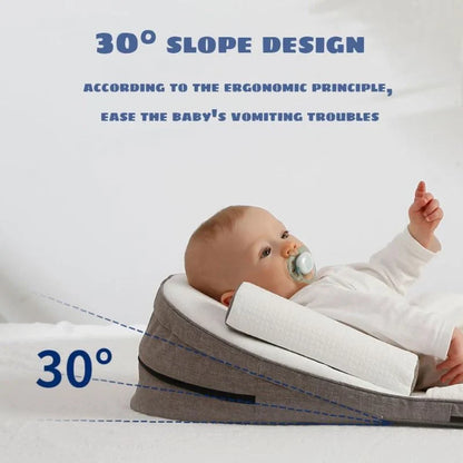 Infant Wedge Pillow with Memory Foam Core and Removable Cover for Crib Sleep