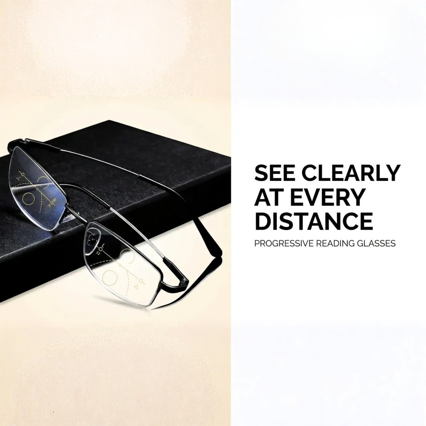 Progressive Reading Glasses with Blue Light Filter and Anti Glare Coating