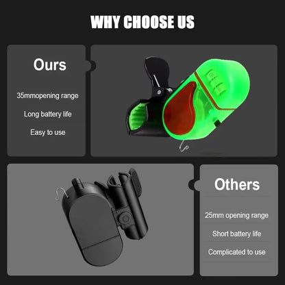 Fishing Bite Alarm with LED Light, New Sensitive Smart Electronic Fishing Bells for Rods, Fish Bite Alarm Sound Alert Bell, Clip-On Electronic Fishing Alarms Bite Alarms for Fishing allveramart