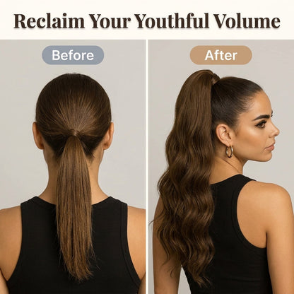 Clip In Ponytail Extension with Wrap Around Strand and Hairpins