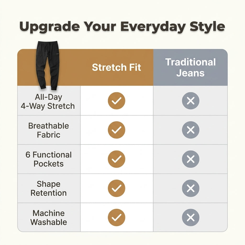 Stretch Cargo Jeans with Six Pockets and Reinforced Stitching, Slim Fit