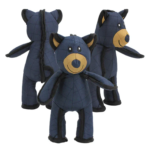 Chew Resistant Bear Dog Toy with Internal Squeaker and Reinforced Stitching, Machine Washable