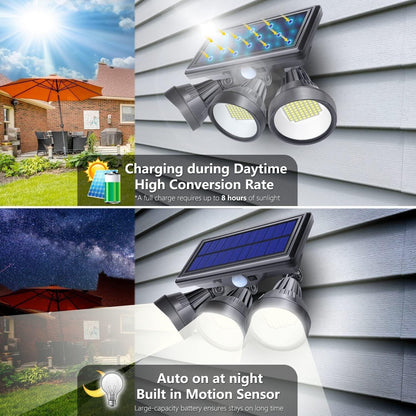 Solar Outdoor Security Floodlight with Motion Sensor