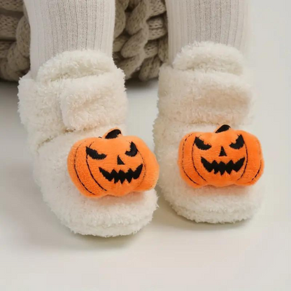 Kids Ankle High Slippers with Fleece Lining and Halloween Designs