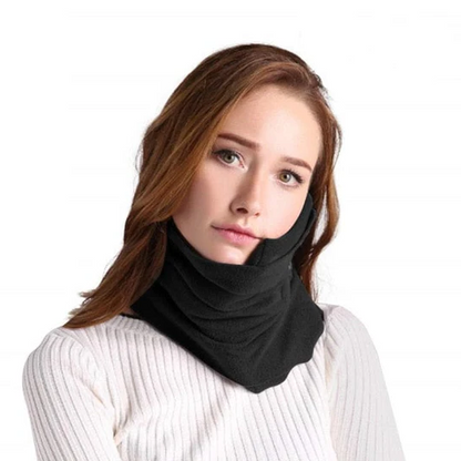 Neck Support Travel Pillow with Microbead Filling and Phone Holder