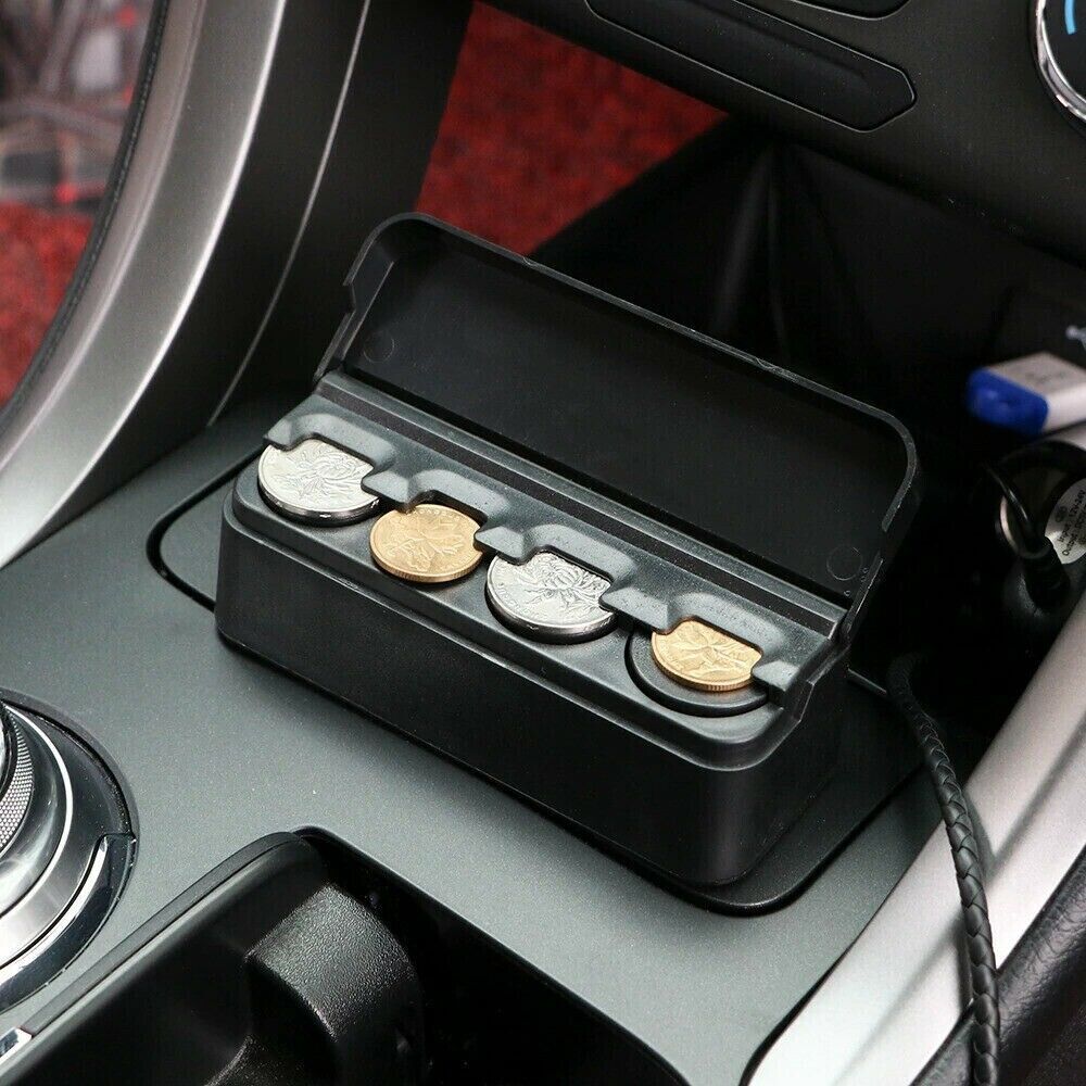 Slim Plastic Coin Holder for a Car Console or Cup Holder That Fits Coins up to 1.05 Inches Across