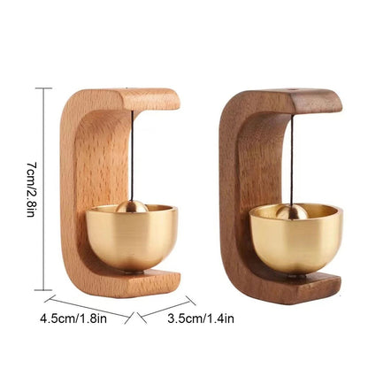 Door Chime with Polished Brass Bell and Magnetic Mounting for Metal Frames
