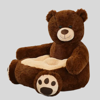 Plush Pet Bed with Raised Sides and Removable Cover, Animal Shape Design