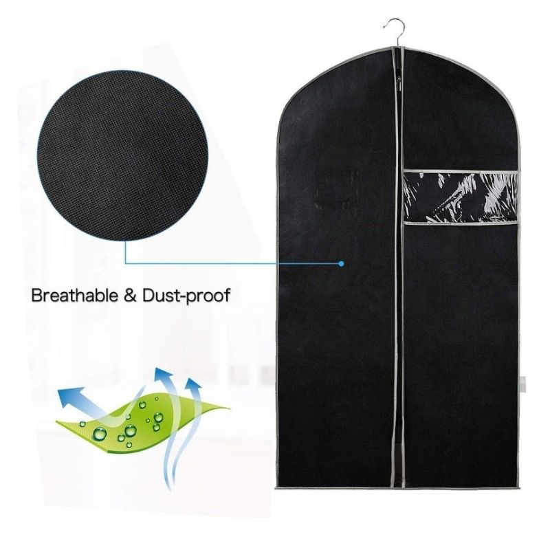 Garment Storage Covers 10-Pack with Transparent Window and Full-Length Zipper