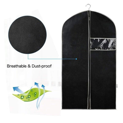 Garment Storage Covers 10-Pack with Transparent Window and Full-Length Zipper