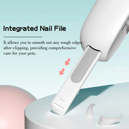 Pet Nail Clippers with Stainless Steel Blades and Safety Guard, Built in File