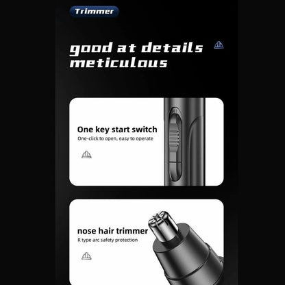 Rechargeable Nose and Ear Hair Trimmer with Stainless Steel Blades and Protective Guard