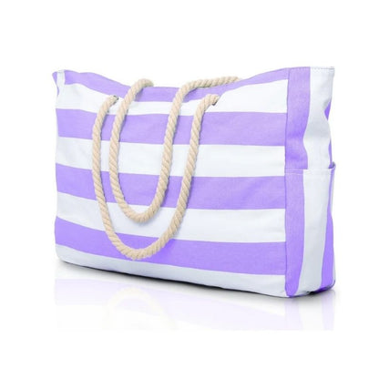Oversized Beach Tote with Zip Closure and Mesh Panels, Water Resistant 20L