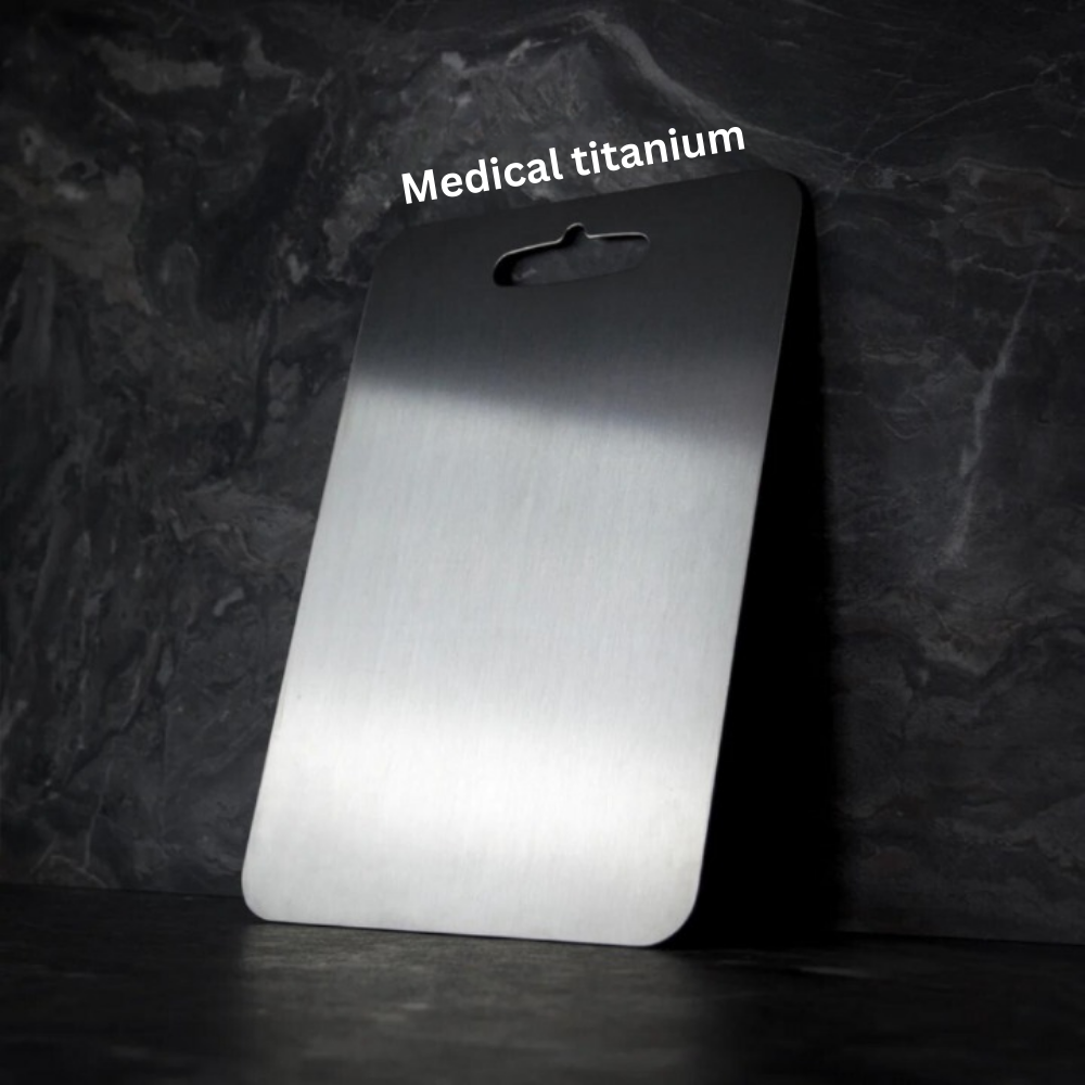 Titanium Cutting Board with Antibacterial Surface and Rounded Safety Edges