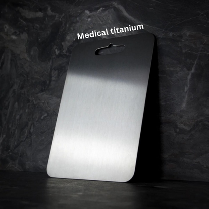 Titanium Cutting Board with Antibacterial Surface and Rounded Safety Edges