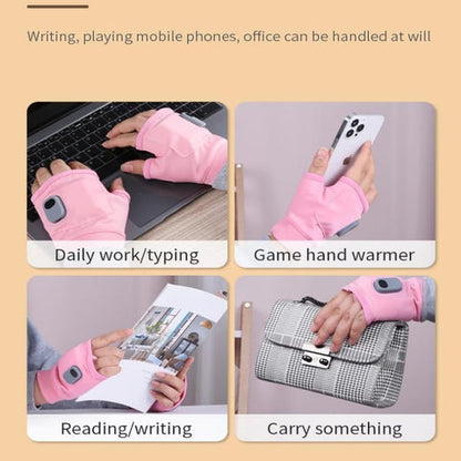 Fingerless Heated Gloves with Three Heat Levels and Rechargeable Battery in Pink Or Black