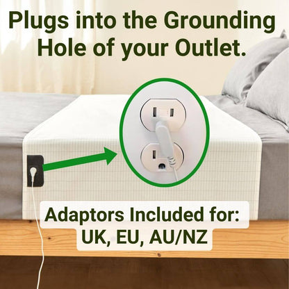 Grounding Bed Sheet with Detachable Grounding Cord and Breathable Low-Profile Fabric