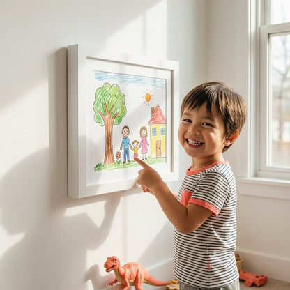 Artwork Display Frame with Magnetic Latch and 150-Sheet Storage Compartment