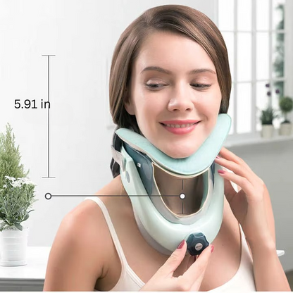 Neck Traction Collar with Adjustable Strap System and Soft Fabric, Portable Design