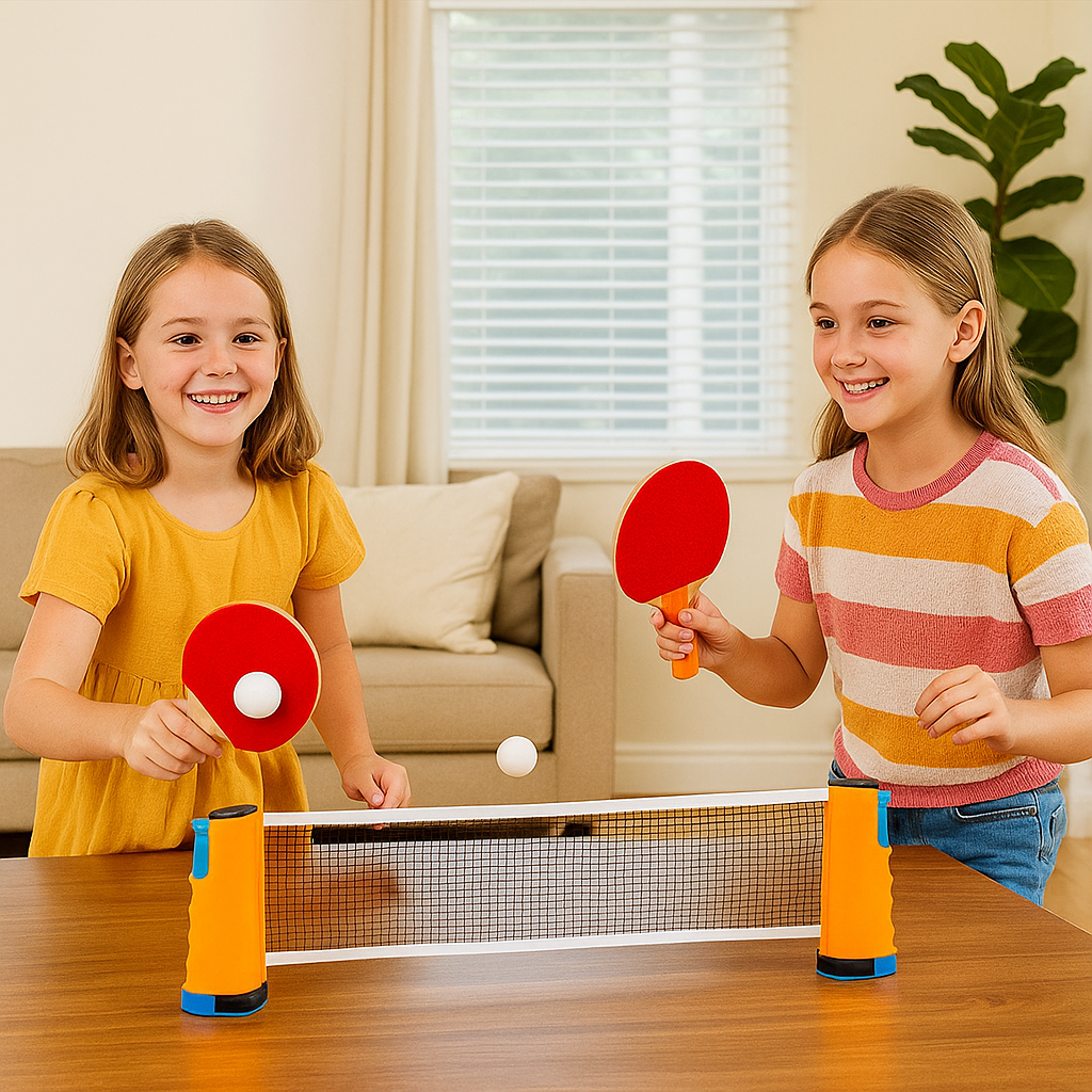 Adjustable Table Tennis Net for Any Table Shape, Quick Setup, in Four Colors