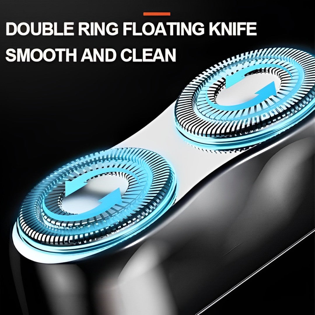 Dual Rotary Head Shaver with Wet and Dry Use and Aluminum Body