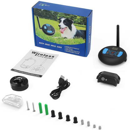 Wireless Dog Fence System with Rechargeable Collar and Three Correction Modes