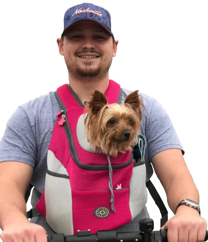 Dog Carrier Backpack with Padded Bottom and Mesh Ventilation for Bike Rides