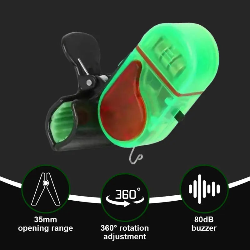 Fishing Bite Alarm with LED Light, New Sensitive Smart Electronic Fishing Bells for Rods, Fish Bite Alarm Sound Alert Bell, Clip-On Electronic Fishing Alarms Bite Alarms for Fishing allveramart
