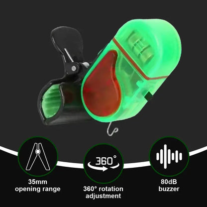 Fishing Bite Alarm with LED Light, New Sensitive Smart Electronic Fishing Bells for Rods, Fish Bite Alarm Sound Alert Bell, Clip-On Electronic Fishing Alarms Bite Alarms for Fishing allveramart
