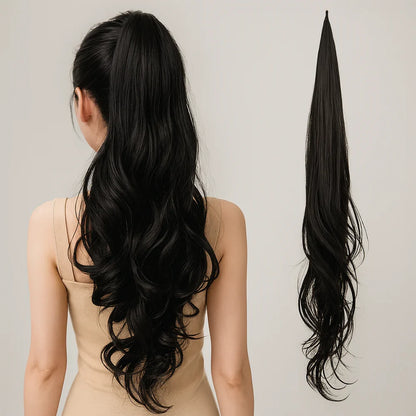 Clip In Ponytail Extension with Wrap Around Strand and Hairpins