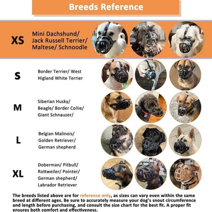 Open Basket Dog Muzzle with Adjustable Straps and Training Guide