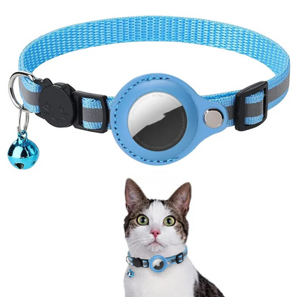Reflective Pet Collar with Tracking Device Holder and Quick Release Buckle