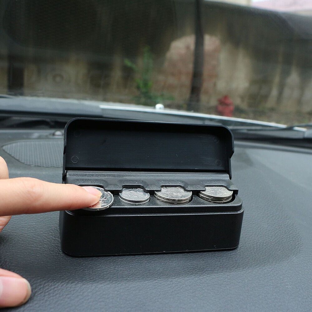Slim Plastic Coin Holder for a Car Console or Cup Holder That Fits Coins up to 1.05 Inches Across