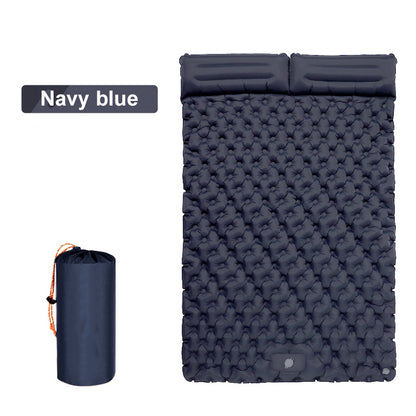 Self Inflatable Air Mattress, Double Camping Bed with Integrated Pillows