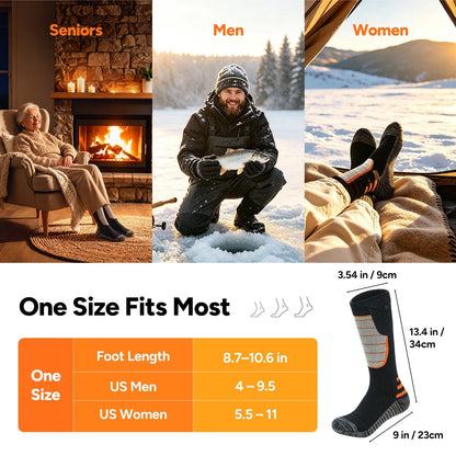 Battery Heated Socks with Side Wrap Design and Four Temperature Levels