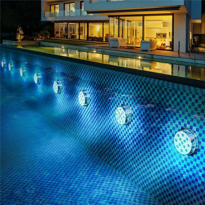 Submersible LED Light with 16-Color Remote and Suction Cup Mounting for Pools