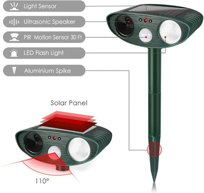 Ultrasonic Deer Repeller - Pack of 4 Solar Deer Repellents - Keep Deer out of Garden