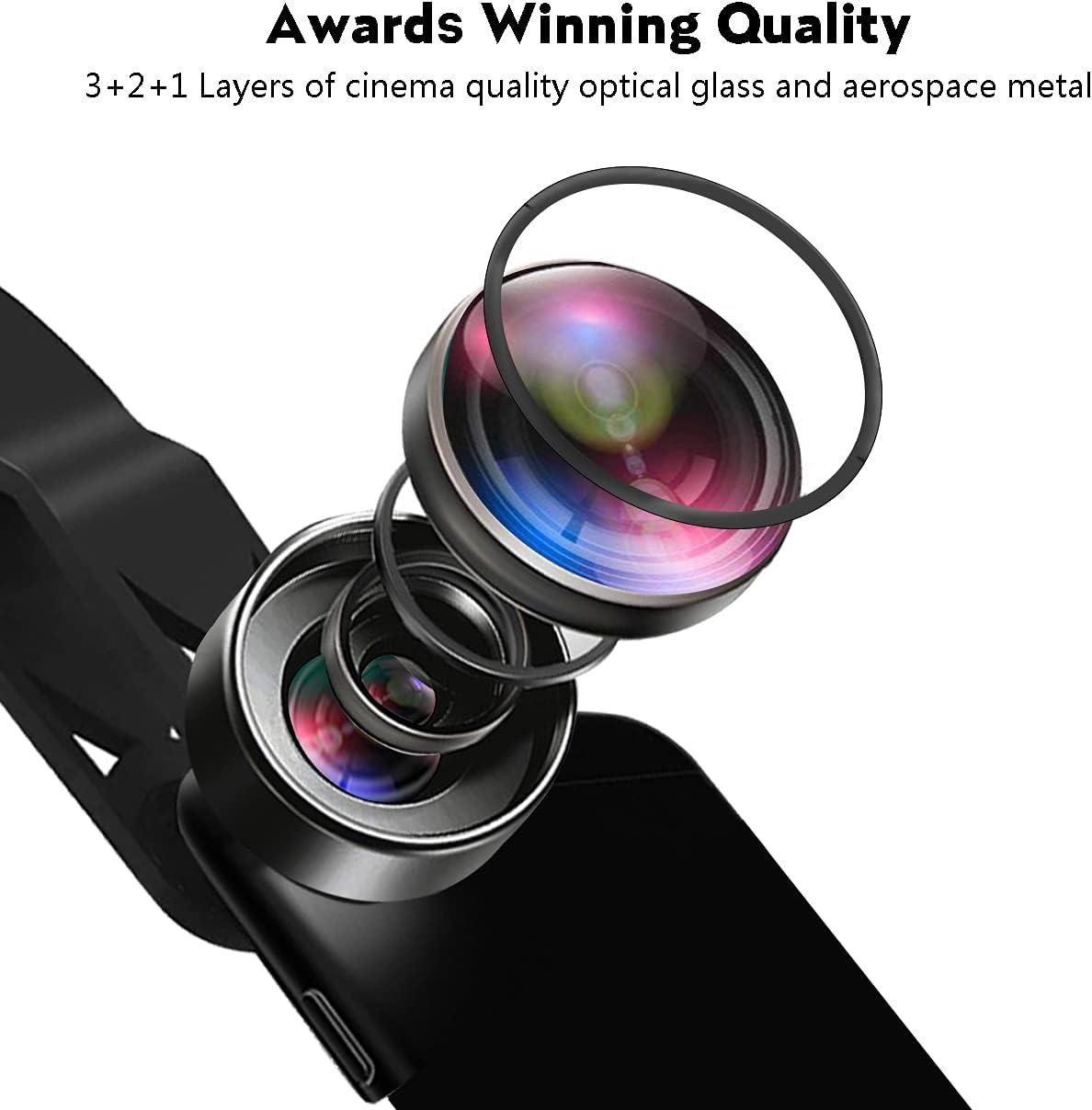 3 in 1 Phone Camera Lens Set with Macro Wide Angle and Fisheye Lenses