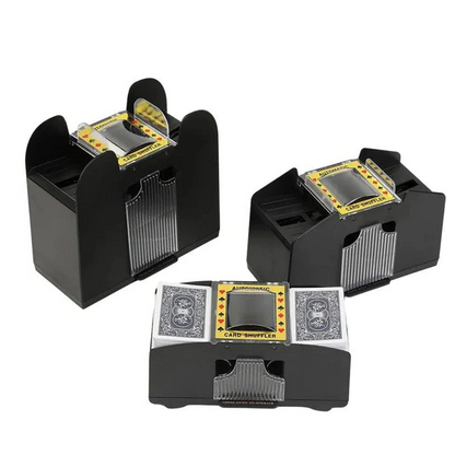 Automatic Playing Card Shuffler in 2 Deck 4 Deck and 6 Deck Sizes with Two Power Options