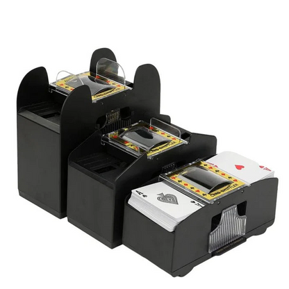 Automatic Playing Card Shuffler in 2 Deck 4 Deck and 6 Deck Sizes with Two Power Options