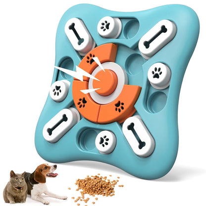 Interactive Dog Puzzle Toy with Sliding Pieces and Built in Squeaker