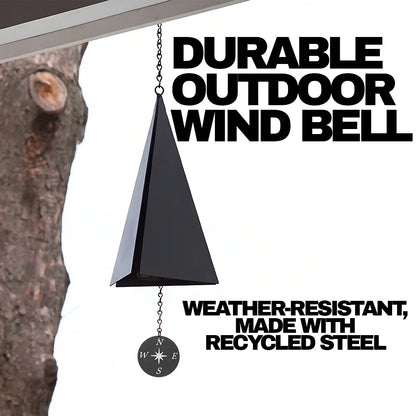 Triangular Steel Wind Bell with Three Tones, Compass Windcatcher, and Jack Chain