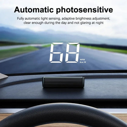 Windshield Heads Up Display with Digital Speedometer and GPS Tracking