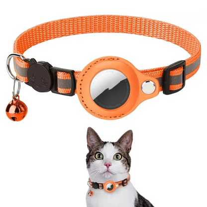 Reflective Pet Collar with Tracking Device Holder and Quick Release Buckle